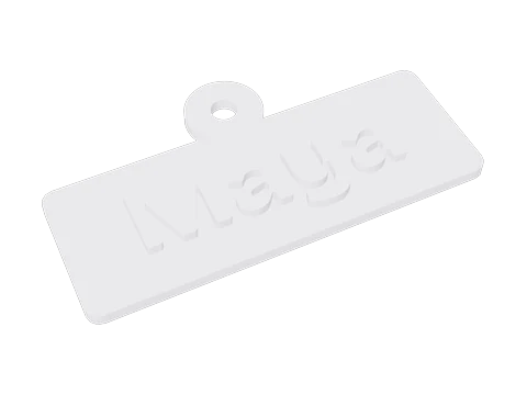 A name keychain that reads Maya, made with the relief maker